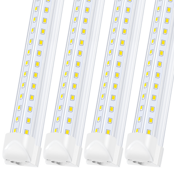 4FT LED Shop Light Fixture T8 40W 6500K 6000LM Clear Cover V Shape Tube(12 Pack )