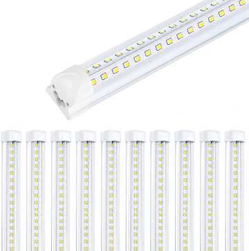 4FT LED Shop Lights T8 40W 6500K 6000LM Linkable & Corded Electric Switch (8 Pack )