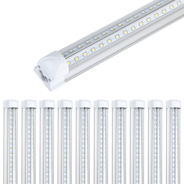 4FT LED Shop Lights T8 40W 6500K 6000LM Linkable & Corded Electric Switch (8 Pack )
