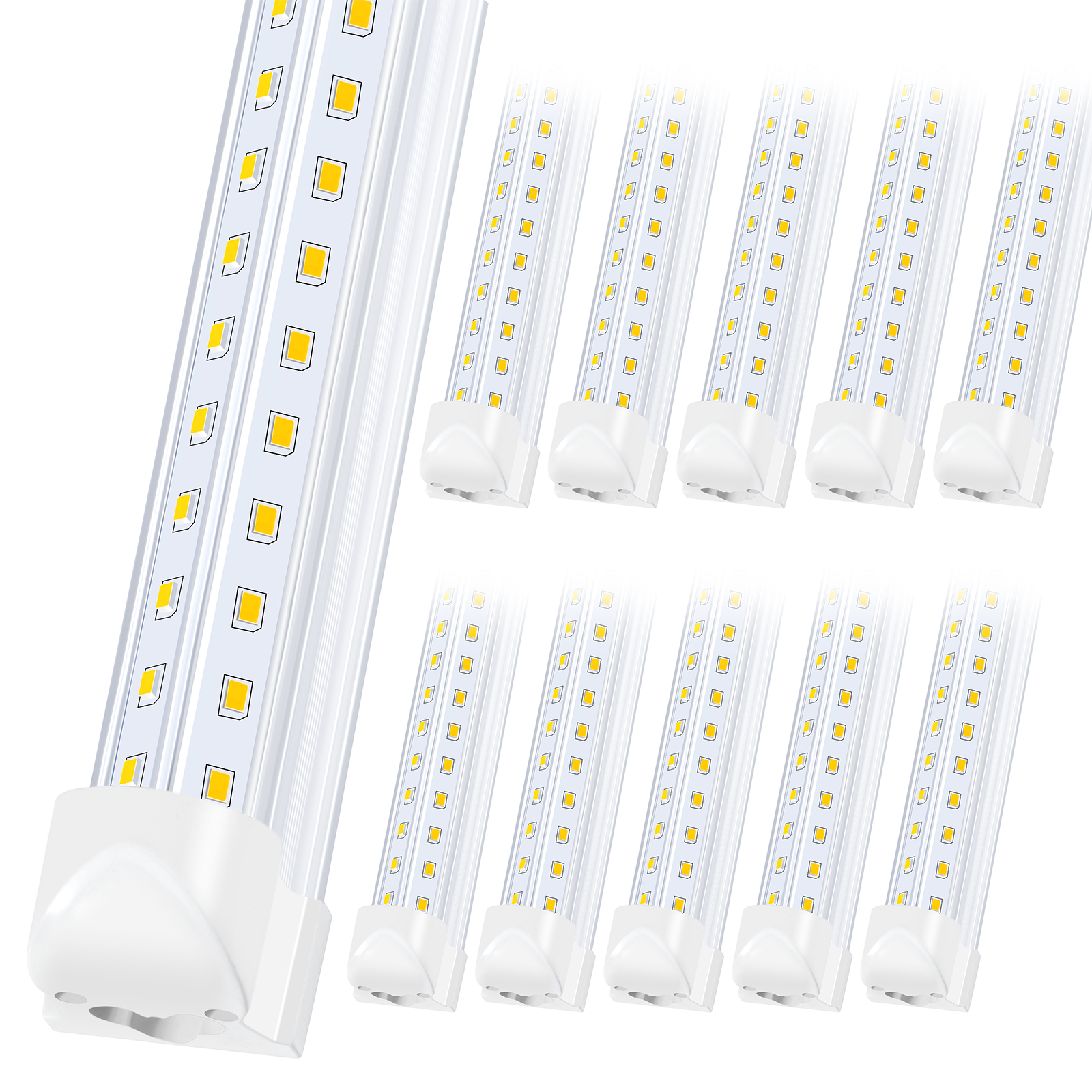 20 Pack 8FT LED Shop Light 90W 10000 Lumens 5000K Daylight White Clear ...