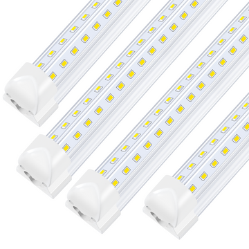 4 Pack 4ft LED Shop Light, 40W 6000 Lumens, 6500K Cool White, Linkable Integrated Tube Lights for Garage, Warehouse, and Workshop Lighting