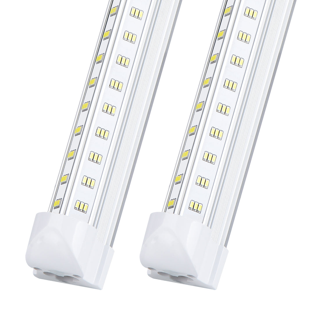 10 Pack 8FT LED Shop Light 100W 15500LM 6500K Clear Cover 6 Rows V ...